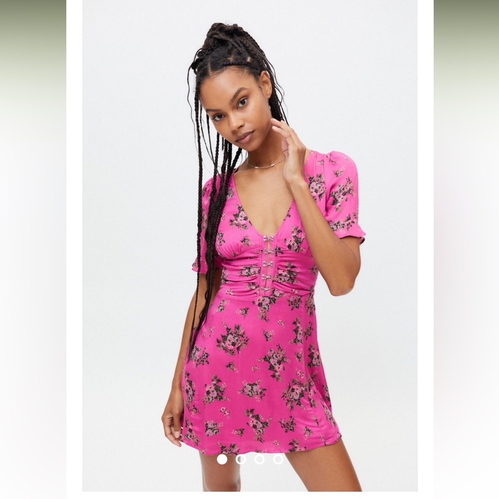 UO Aritha Hook & Eye Mini Dress
